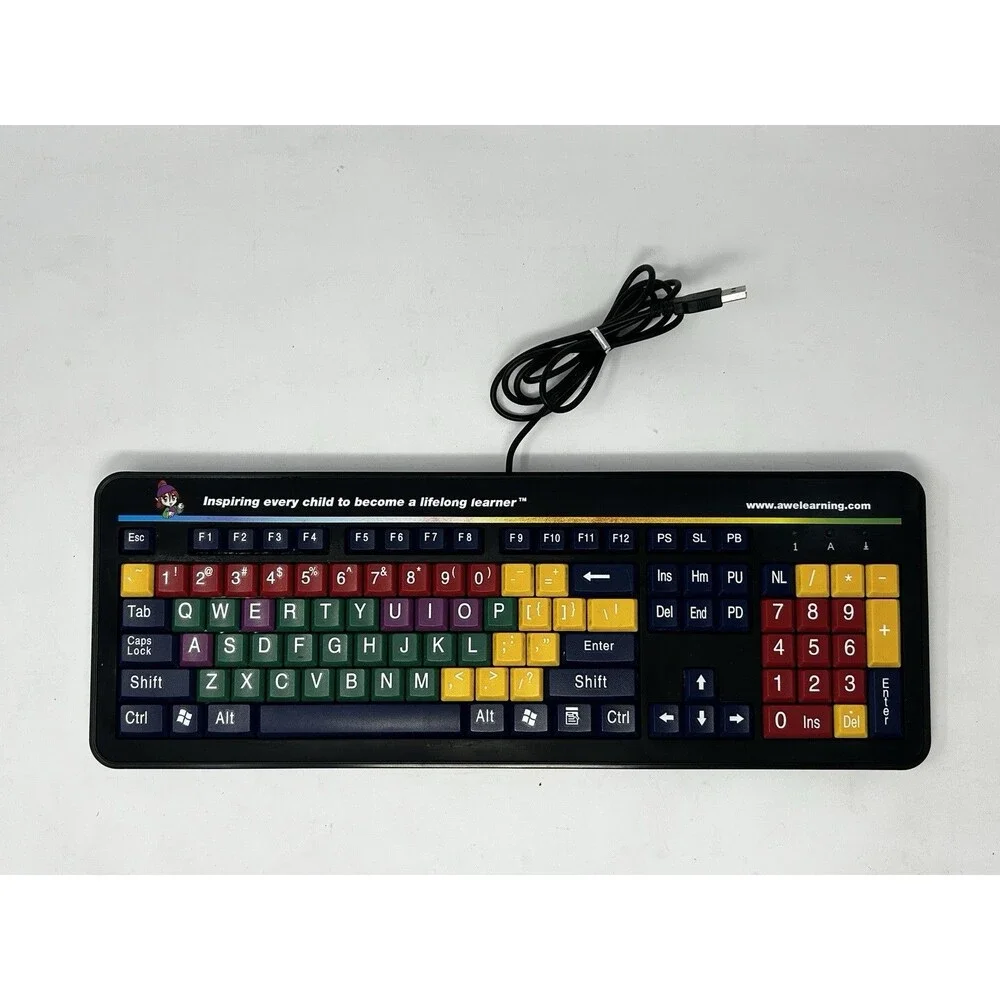AWE Learning Color Coded Kids Keyboard USB LB2B-AWE Educational Early Literacy